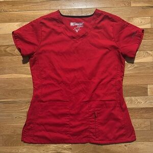 Medium Grey’s Anatomy Scrub Top- Red